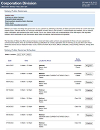 Oregon State Notary Public Seminar online listing screenshot