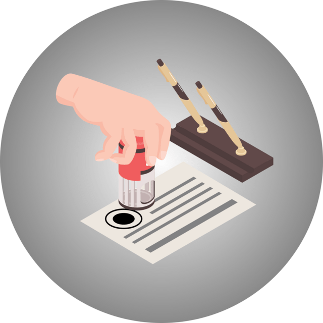 photo of man signing a paper on a desk/table