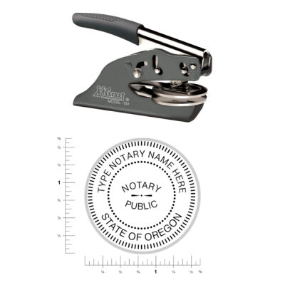 Decorative Round Oregon Notary Seal - Hand Embosser Thumbnail