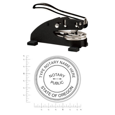 Decorative Round Oregon Notary Seal - Desk Embosser Thumbnail