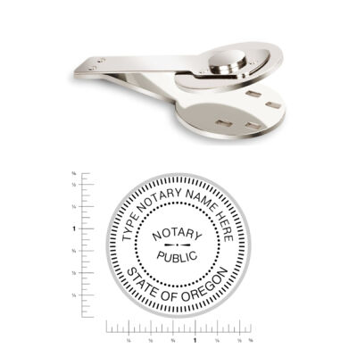 Decorative Round Oregon Notary Seal - Embosser Clip Thumbnail